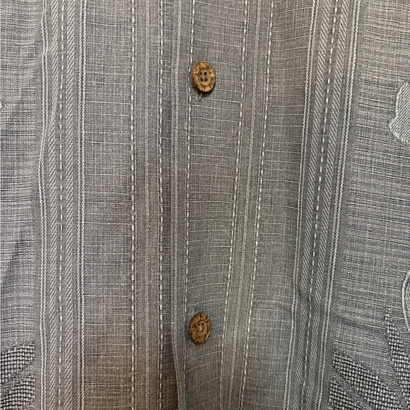 Tommy Bahama 100% Silk Men's Tahitian Border Shirt Shadow Gray Floral‎ Size XL - Picture 5 of 8